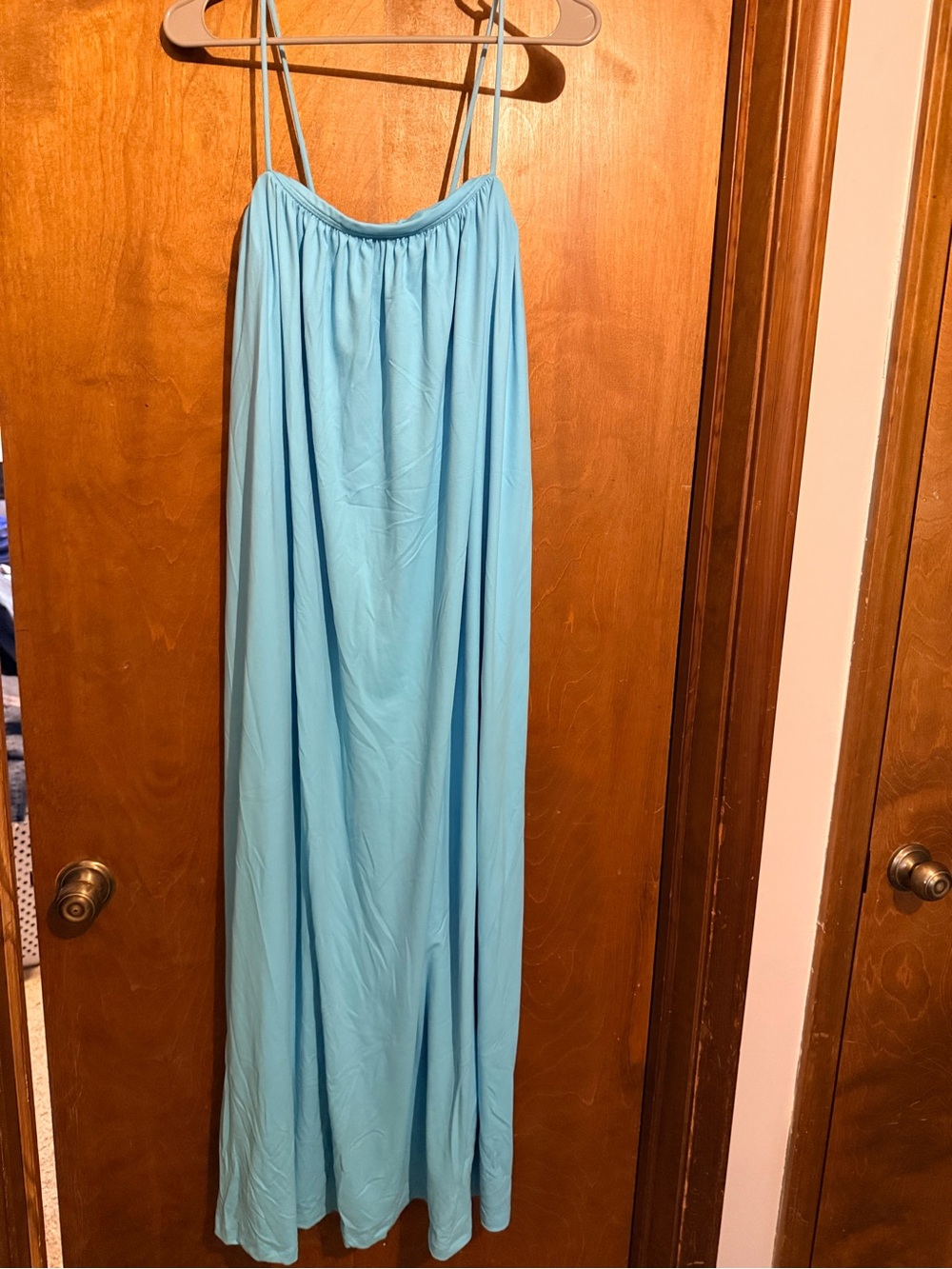 Susana Monaco Sky Blue Maxi Skirt with Spaghetti Straps